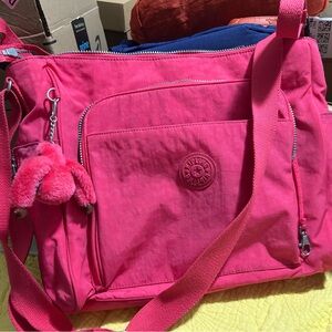 Kipling Bright Pink Crossbody diaper Bag